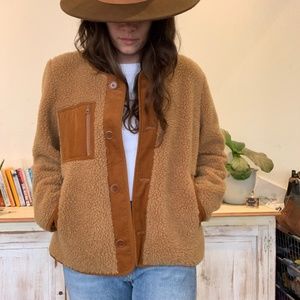 ‼️SOLD ON CURTSY‼️ Madewell Sherpa Chestnut Jacket
